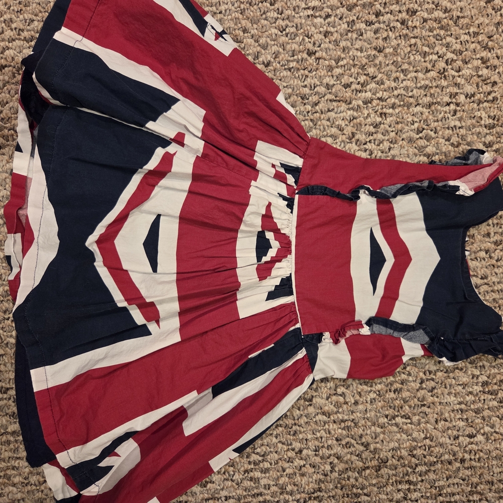 Mini Boden Navy and Red Patterned Dress